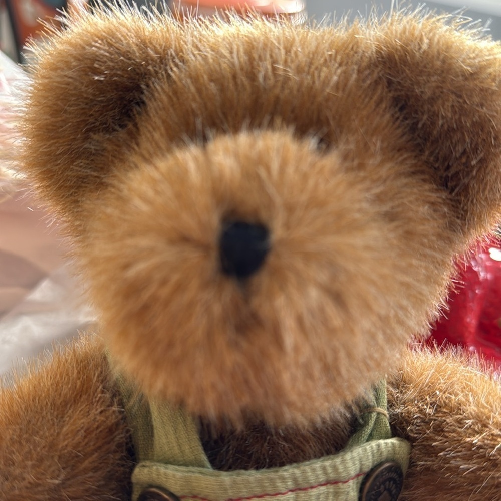 Boyd’s Bears Adorable Brown Teddy Bear with Green Overalls - Picture 2 of 6